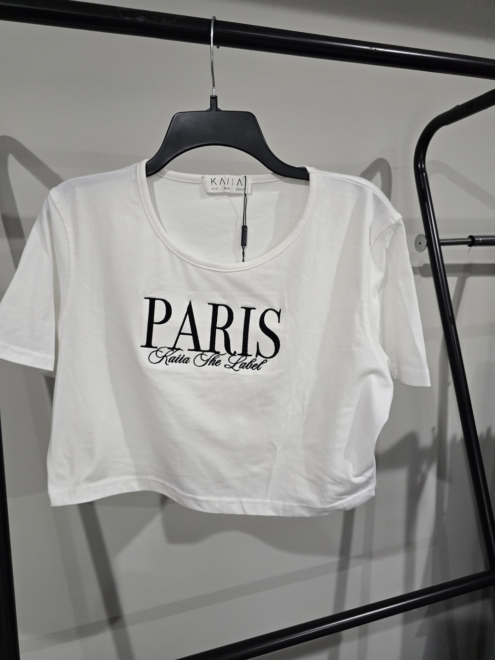 Kaii White and Black PARIS Cropped Tee
